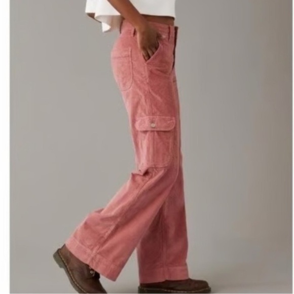American Eagle Outfitters Pants - AE - Baggy Wide Leg Corduroy Cargo Pants